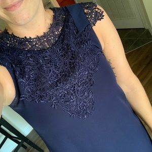 Francesca’s dark blue evening dress